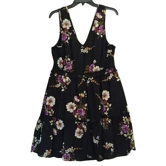 Speechless Black Floral Sleeveless Skater Dress Size XXL - Picture 5 of 7